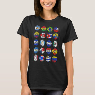 Hispanic Heritage Month Latino Sunflower Countries T-Shirt