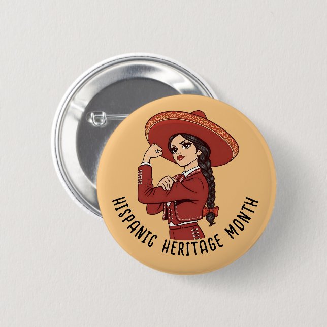 Hispanic Heritage Month Mariachi 6 Cm Round Badge (Front & Back)