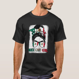 Hispanic Heritage Month Mexican Girl Mexico Flag T-Shirt