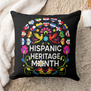 Hispanic Heritage Month National Latino Countries Cushion