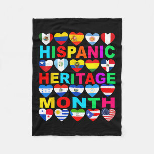 Hispanic Heritage Month National Latino Countries Fleece Blanket