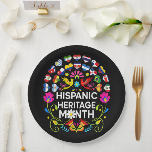 Hispanic Heritage Month National Latino Countries Paper Plate