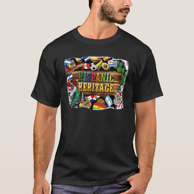 Hispanic Heritage Month National Latino Countries T-Shirt (Front)