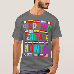 Hispanic Heritage Month National Latino Countries  T-Shirt