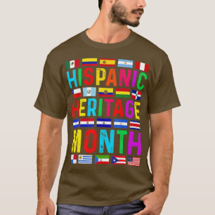 Hispanic Heritage Month National Latino Countries  T-Shirt