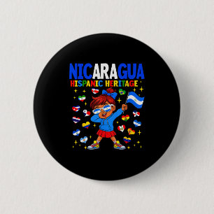 Hispanic Heritage Month Nicaragua Flag Nicaraguan  6 Cm Round Badge
