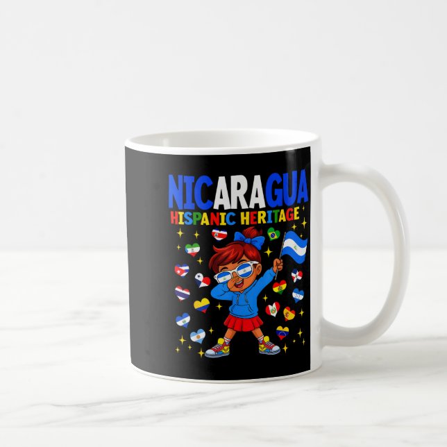 Hispanic Heritage Month Nicaragua Flag Nicaraguan  Coffee Mug (Right)