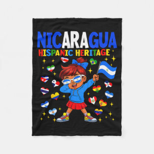 Hispanic Heritage Month Nicaragua Flag Nicaraguan  Fleece Blanket