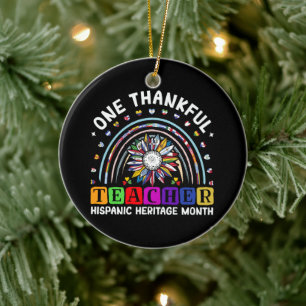 Hispanic Heritage Month One Thankful Teacher Latin Ceramic Tree Decoration
