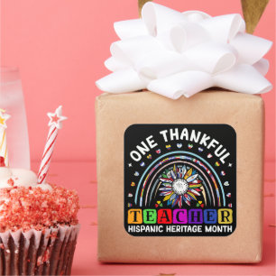 Hispanic Heritage Month One Thankful Teacher Latin Square Sticker