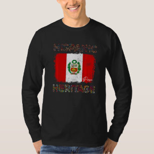 Hispanic Heritage Month Peru Flag Latino Peruvian T-Shirt