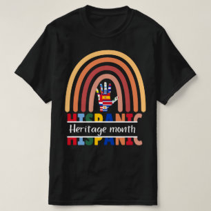 Hispanic Heritage Month ,Rainbow Hand Flags ,hispa T-Shirt