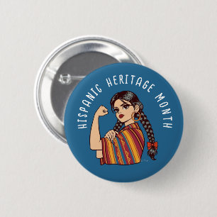 Hispanic Heritage Month Sarape 6 Cm Round Badge