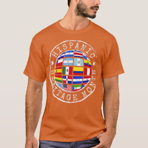 Hispanic Heritage Month Stamp Latino Countries Fla T-Shirt