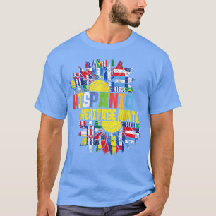 Hispanic Heritage Month Sunflower All Latino Count T-Shirt
