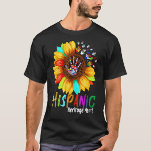 Hispanic Heritage Month Sunflower Flags Men Women  T-Shirt