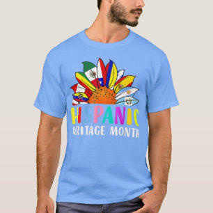 Hispanic Heritage Month Sunflower Latino Countries T-Shirt