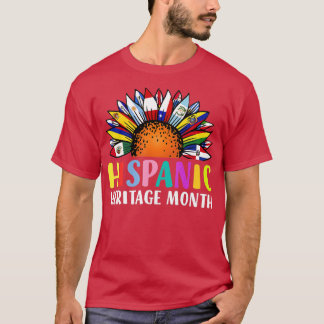 Hispanic Heritage Month Sunflower Latino Countries T-Shirt