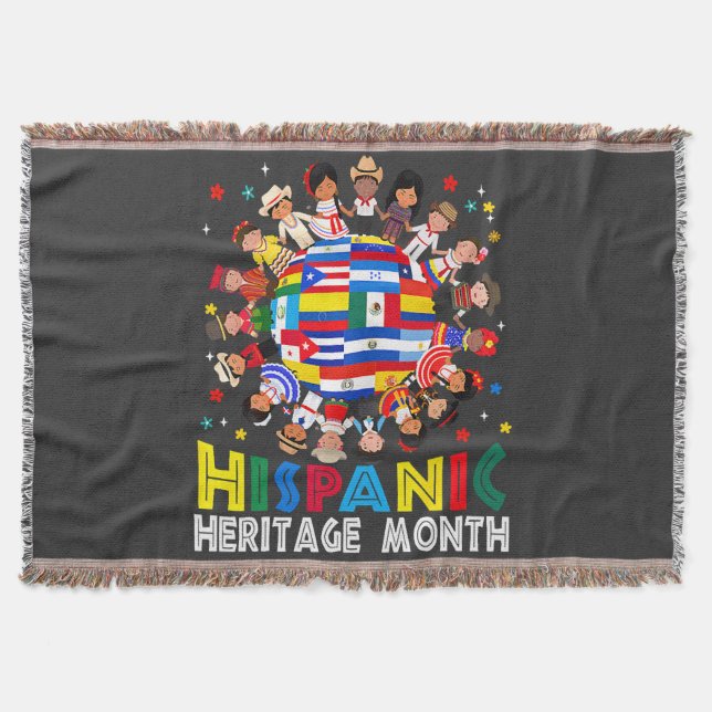 Hispanic Heritage Month Throw Blanket (Front)