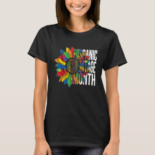 Hispanic Heritage Month Tie Dye Sunflower Latino W T-Shirt