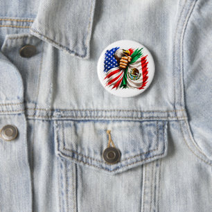 Hispanic Heritage Month USA Mexico Flag 6 Cm Round Badge