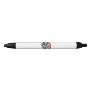 Hispanic Heritage Month USA Mexico Flag Black Ink Pen