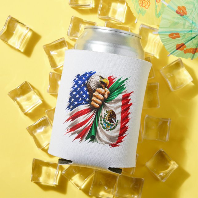 Hispanic Heritage Month USA Mexico Flag Can Cooler (In Situ Summer)