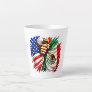 Hispanic Heritage Month USA Mexico Flag Latte Mug
