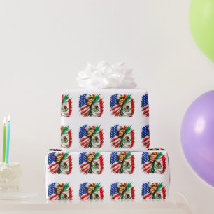 Hispanic Heritage Month USA Mexico Flag Wrapping Paper