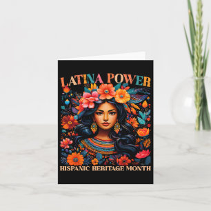 Hispanic Heritage S Latina Power Flowers Women Gir Card