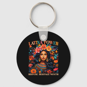 Hispanic Heritage S Latina Power Flowers Women Gir Key Ring