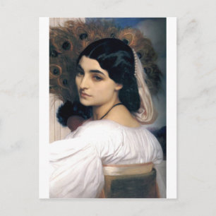 Hispanic lady woman antique painting postcard