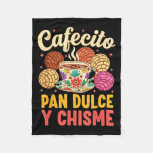 Hispanic mexican concha coffee cafecito pan dulce fleece blanket