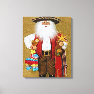 Hispanic Mexican Southwestern Texan Santa Claus Canvas Print