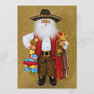 Hispanic Mexican Southwestern Texan Santa Claus Invitation