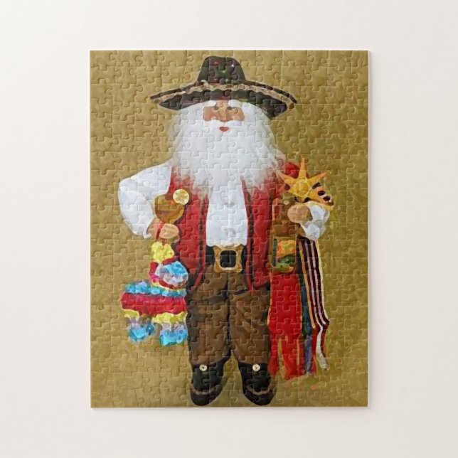 Hispanic Mexican Southwestern Texan Santa Claus Jigsaw Puzzle (Vertical)
