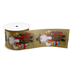 Hispanic Mexican Southwestern Texan Santa Claus Satin Ribbon
