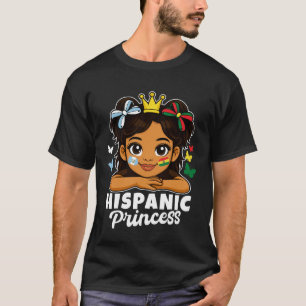 Hispanic Princess Girl Guatemala and Bolivia Flag T-Shirt