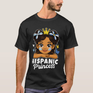 Hispanic Princess Girl Guatemala and Uruguay Flag T-Shirt