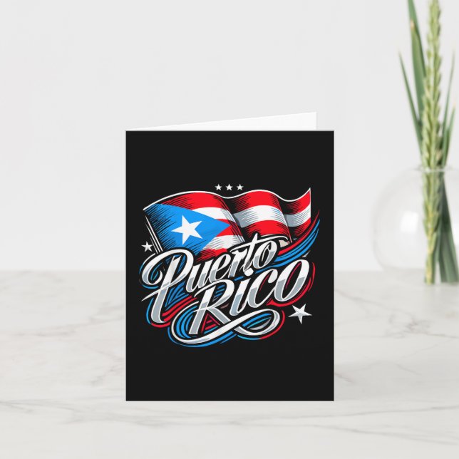 Hispanic Puerto Rico Flag Heritage Month  Card (Front)
