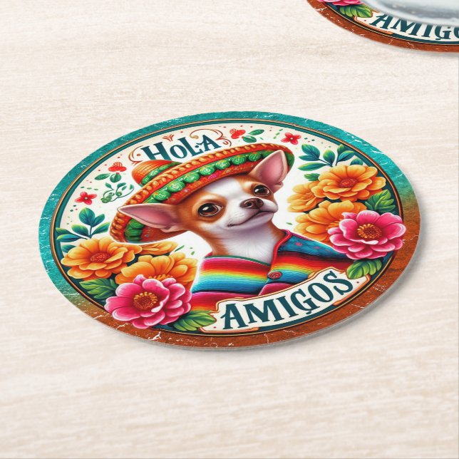 Hispanic Southwest WELCOME  Round Paper Coaster (Angled)
