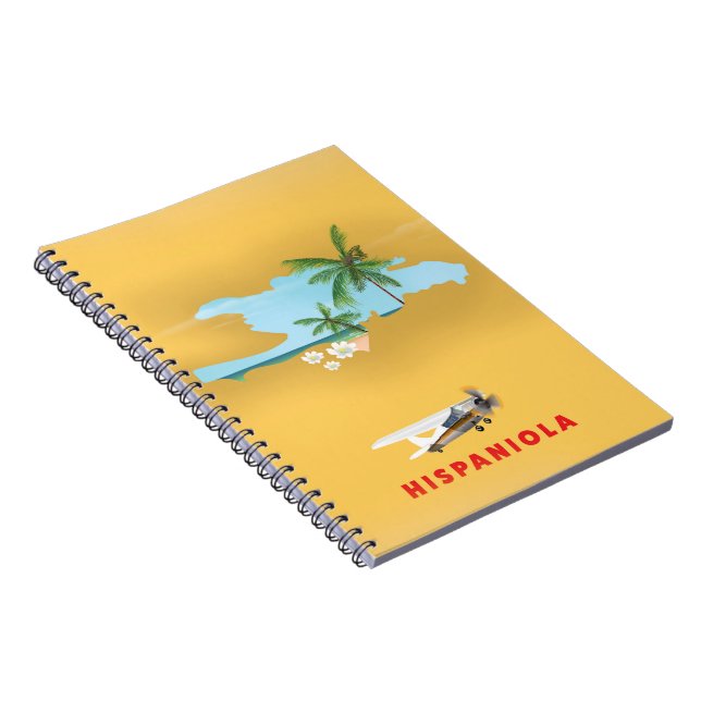 Hispaniola Map illustrated print. Notebook (Right Side)