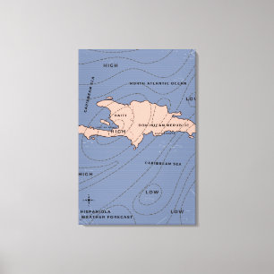 Hispaniola Weather map Canvas Print