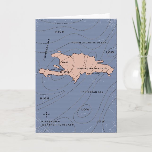 Hispaniola Weather map Invitation (Front)