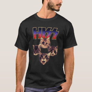 Hiss Cat Cats Kittens Rock Music Cat Hiss 6 T-Shirt