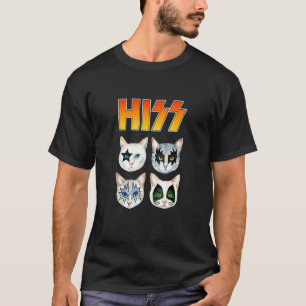 HISS Cat Kitten Meow Rocker Parody Band Funny Cat  T-Shirt