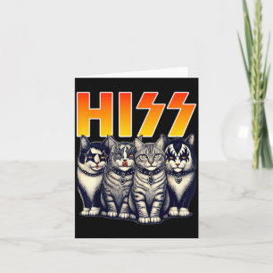 Hiss Cat Kittens Lovers Rock Rockin Birthday Men Card