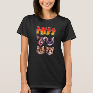 Hiss Cats Cat Kittens Rock Music Cat Hiss T-Shirt