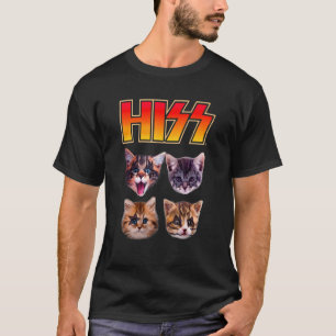 Hiss Cats Cat Kittens Rock Music Cat Hiss T-Shirt