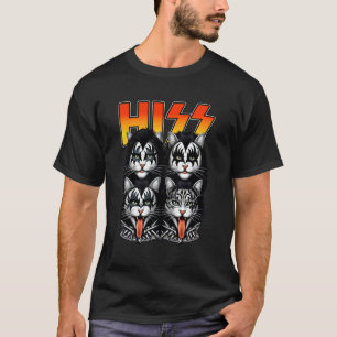 Hiss Cats Rock Kitten Rocking Music Cat Lovers Cat T-Shirt